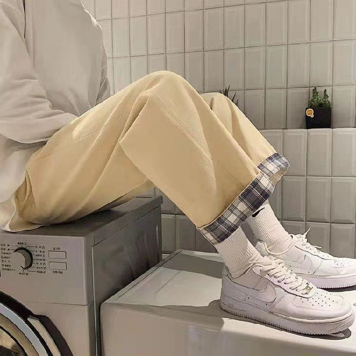 Pantalones Cargo de Denim de Talle Alto con Nueve Puntos