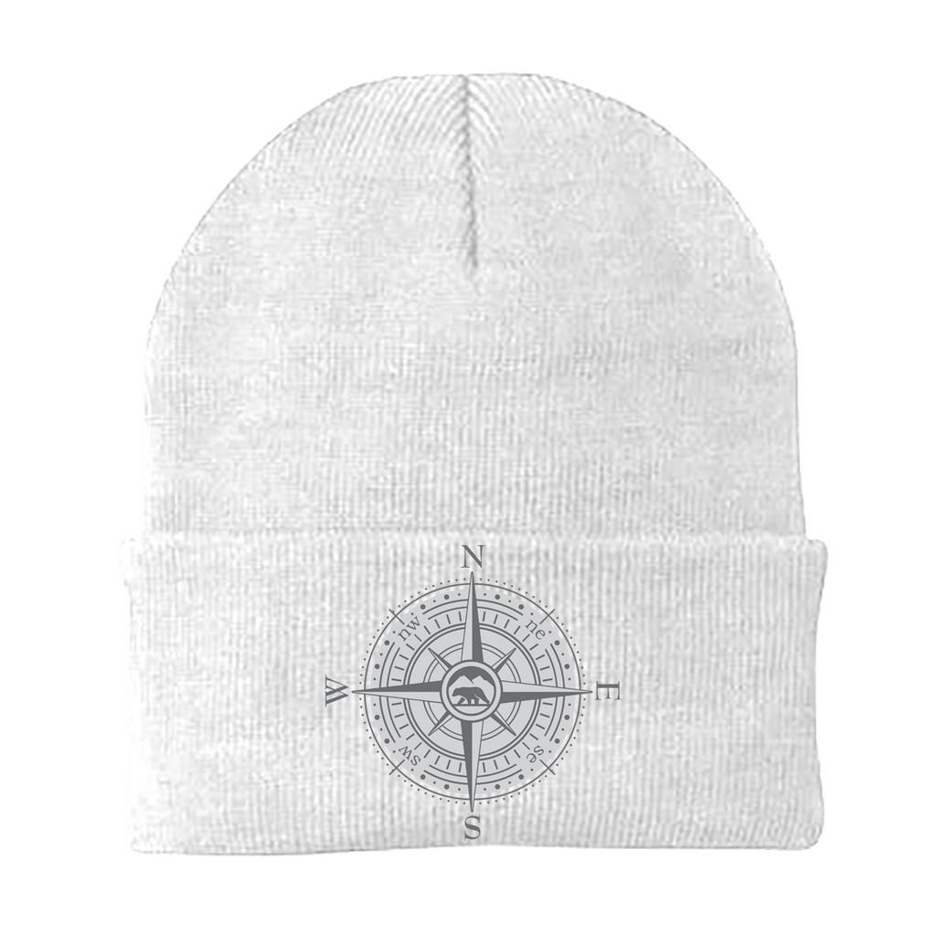 Compass Camping Embroidered Beanie